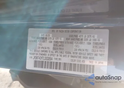 2020 Mazda Cx-5 Touring из США, поврежденный, VIN JM3KFACM7L0832684